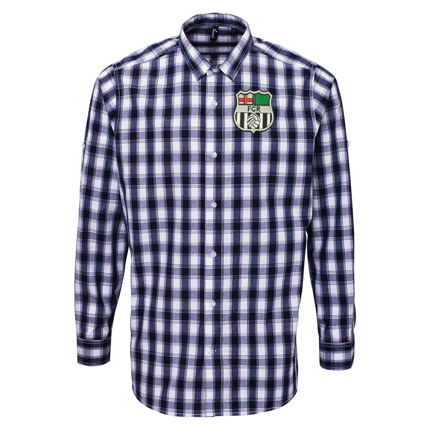 Retro Forest Green 1975 Embroidered Long Sleeve Mulligan Check Shirt