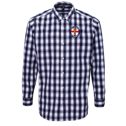 Retro England Football Check Long Sleeve Shirt