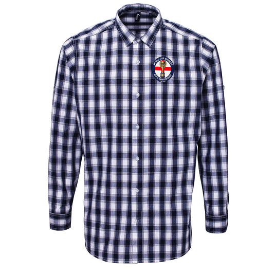 Retro England Football Check Long Sleeve Shirt