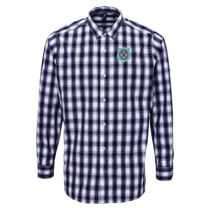 Retro West Ham 1923 Embroidered Long Sleeve Mulligan Check Shirt