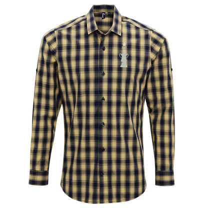 Retro Coventry FA Cup Winners Long Sleeve Embroidered Mulligan Check Shirt