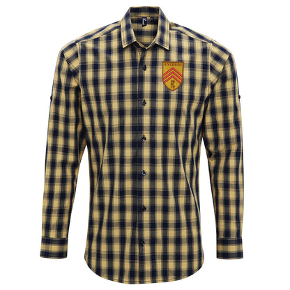 Retro Riverside FC Embroidered Long Sleeve Mulligan Check Shirt