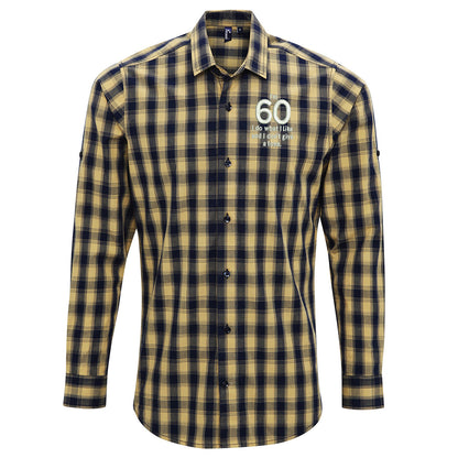 I’m 60 I Do What I Like and I Don’t Give a Toss Embroidered Long Sleeve Mulligan Check Shirt