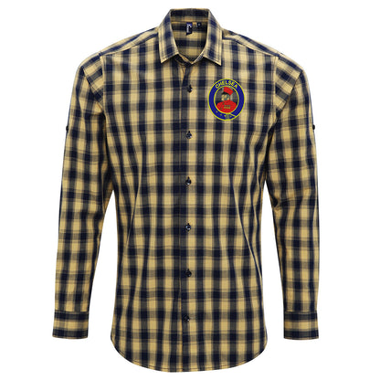 Retro Chelsea 1905 Embroidered Long Sleeve Mulligan Check Shirt
