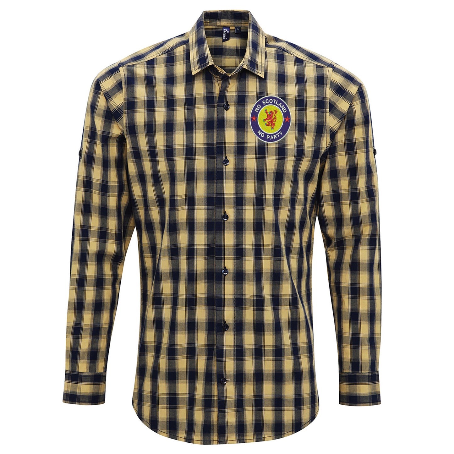 No Scotland No Party Embroidered Long Sleeve Mulligan Check Shirt