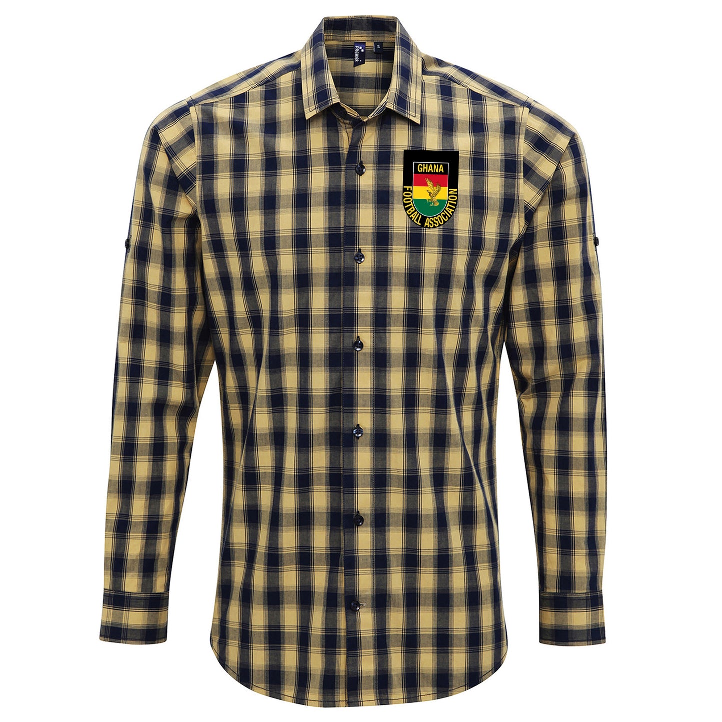 Retro Ghana 1966 Embroidered Long Sleeve Mulligan Check Shirt