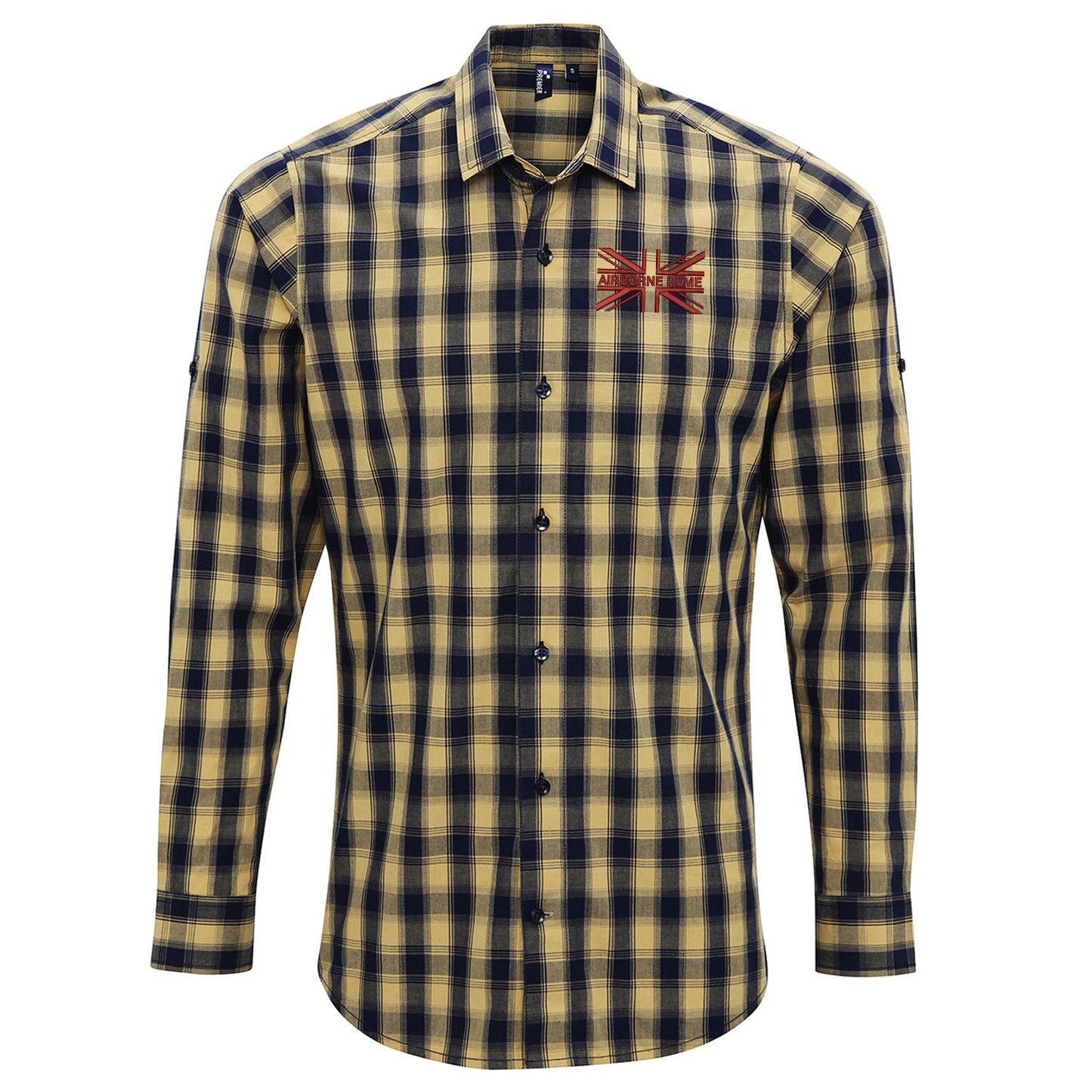 Airborne REME Union Jack Embroidered Long Sleeve Mulligan Check Shirt