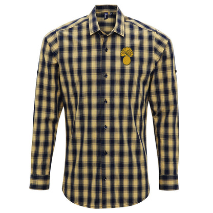 Grenadier Guards Cap Badge Embroidered Long Sleeve Mulligan Check Shirt