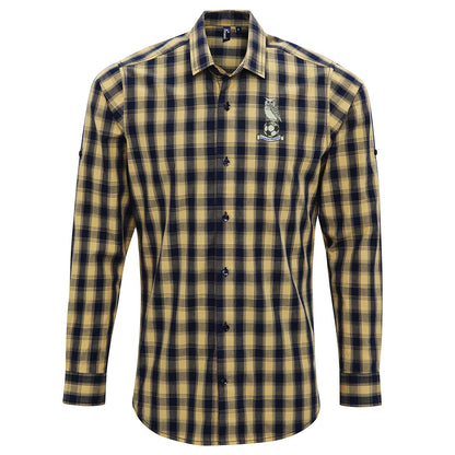 Retro Oldham 1972 Embroidered Long Sleeve Mulligan Check Shirt