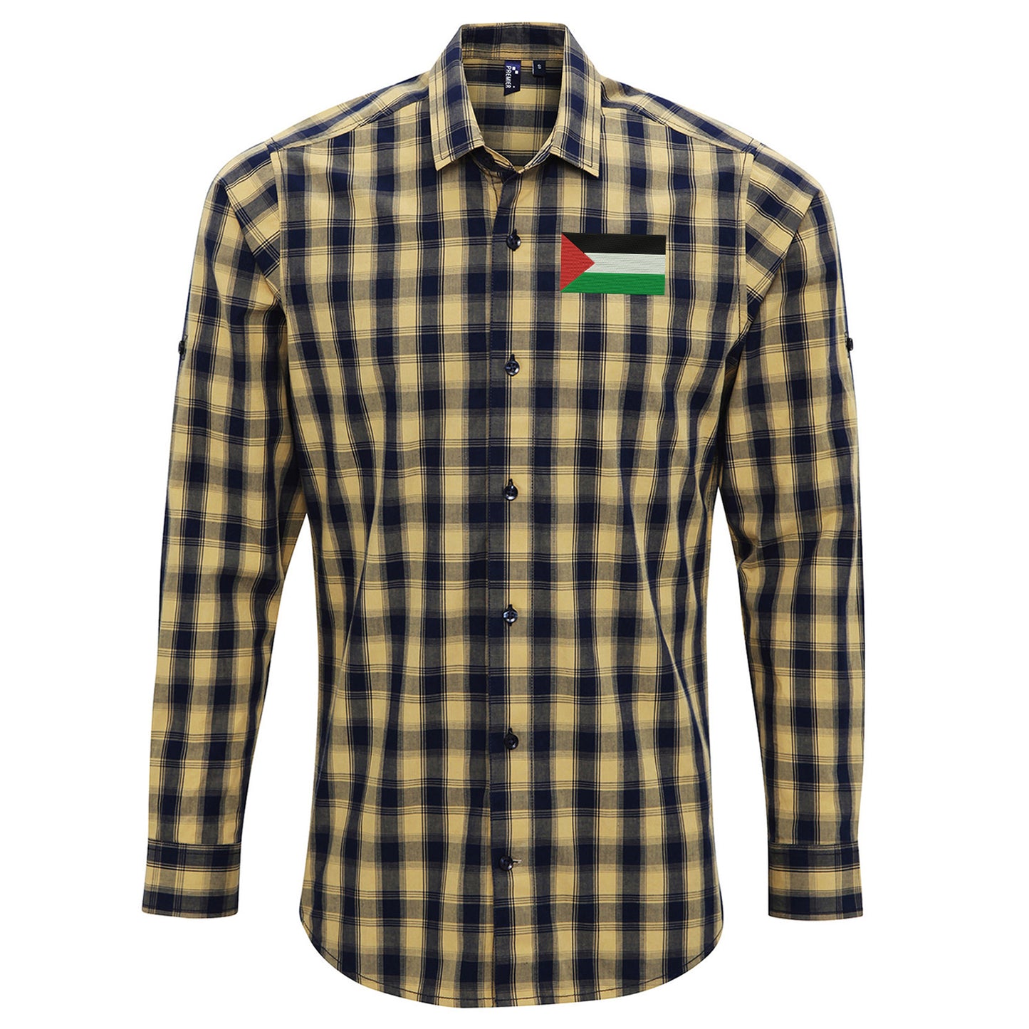 Flag of Palestine Check Long Sleeve Shirt
