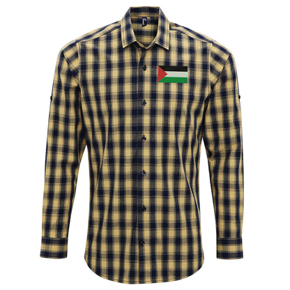 Flag of Palestine Check Long Sleeve Shirt