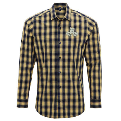 Retro York 1978 Embroidered Long Sleeve Mulligan Check Shirt