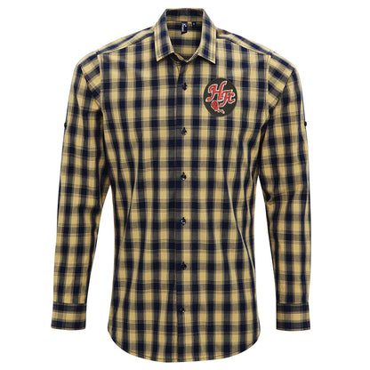 Retro Histon Embroidered Long Sleeve Mulligan Check Shirt