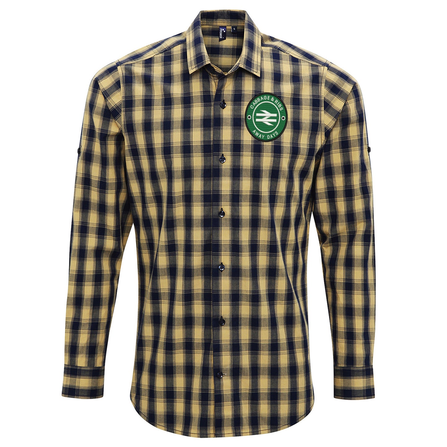 Cabbage & Ribs Away Days Embroidered Long Sleeve Mulligan Check Shirt