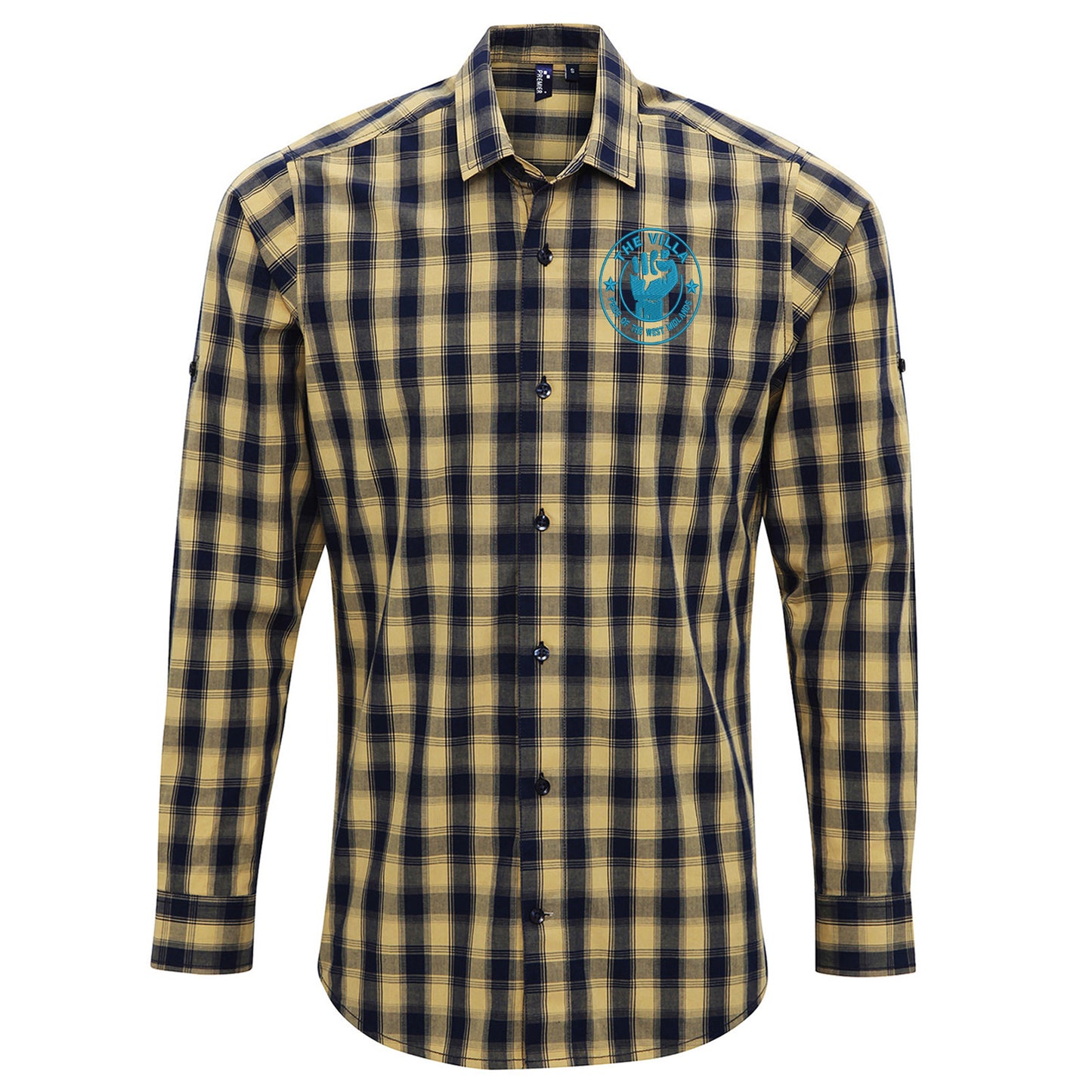 The Villa Pride of The West Midlands Embroidered Long Sleeve Mulligan Check Shirt