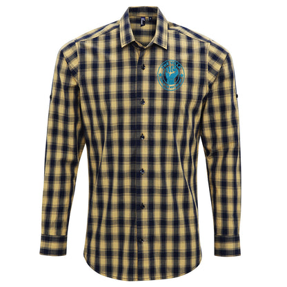 The Villa Pride of The West Midlands Embroidered Long Sleeve Mulligan Check Shirt