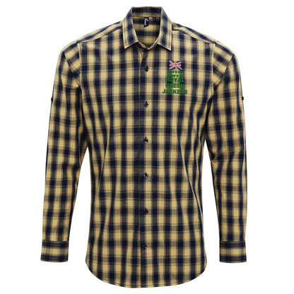 Proud to Have Served in The Royal Green Jackets Embroidered Long Sleeve Mulligan Check Shirt