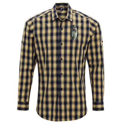 Retro 1933 Grimsby Embroidered Long Sleeve Mulligan Check Shirt