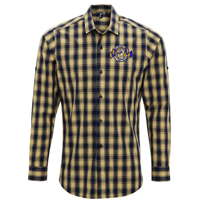 The Stags Keep The Faith Embroidered Long Sleeve Mulligan Check Shirt