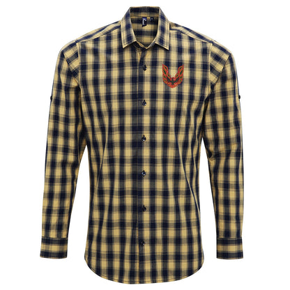 Pontiac Firebird Embroidered Long Sleeve Mulligan Check Shirt