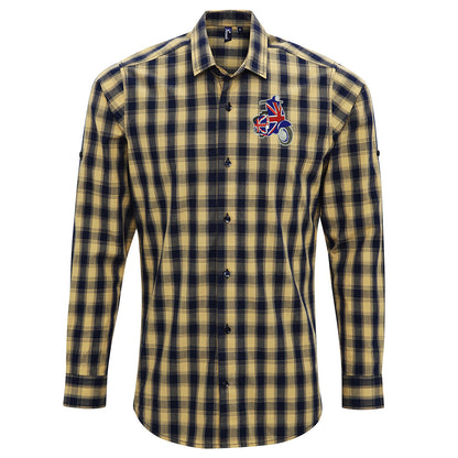 MOD Union Jack Scooter Embroidered Long Sleeve Mulligan Check Shirt