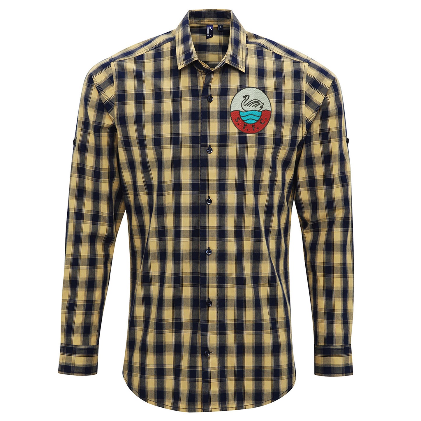 Retro Swansea 1960s Embroidered Long Sleeve Mulligan Check Shirt