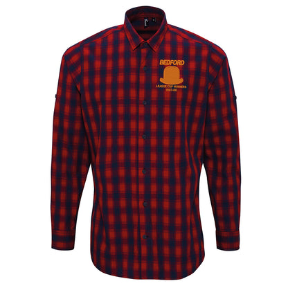 Retro Luton League Cup Winners 1988 Long Sleeve Mulligan Check Shirt
