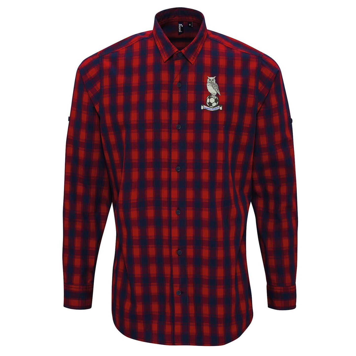 Retro Oldham 1972 Embroidered Long Sleeve Mulligan Check Shirt