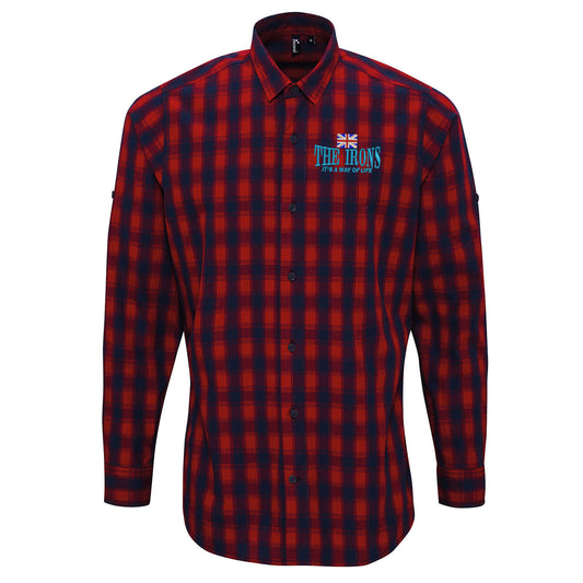 The Irons It's Way of Life Union Jack Embroidered Long Sleeve Mulligan Check Shirt