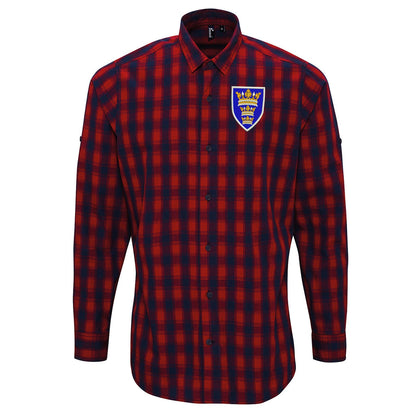 Retro Hull 1935 Embroidered Long Sleeve Mulligan Check Shirt