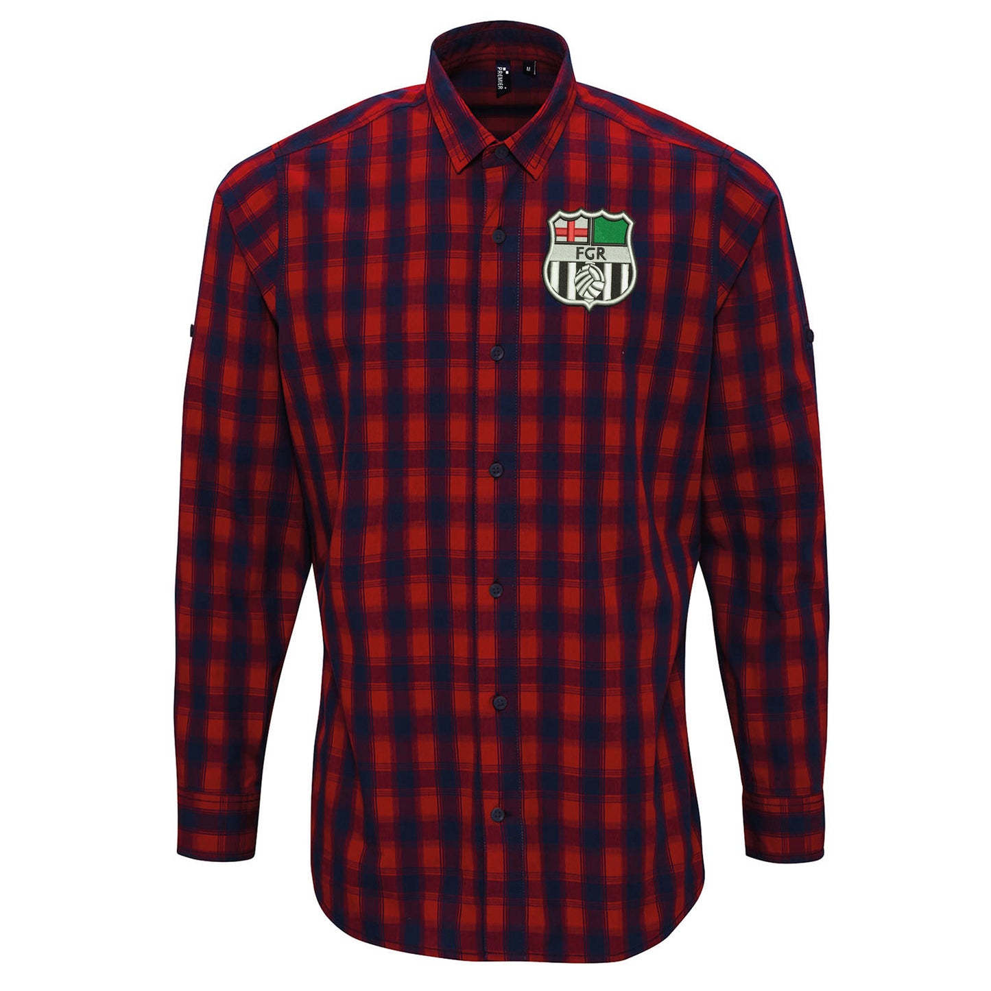 Retro Forest Green 1975 Embroidered Long Sleeve Mulligan Check Shirt