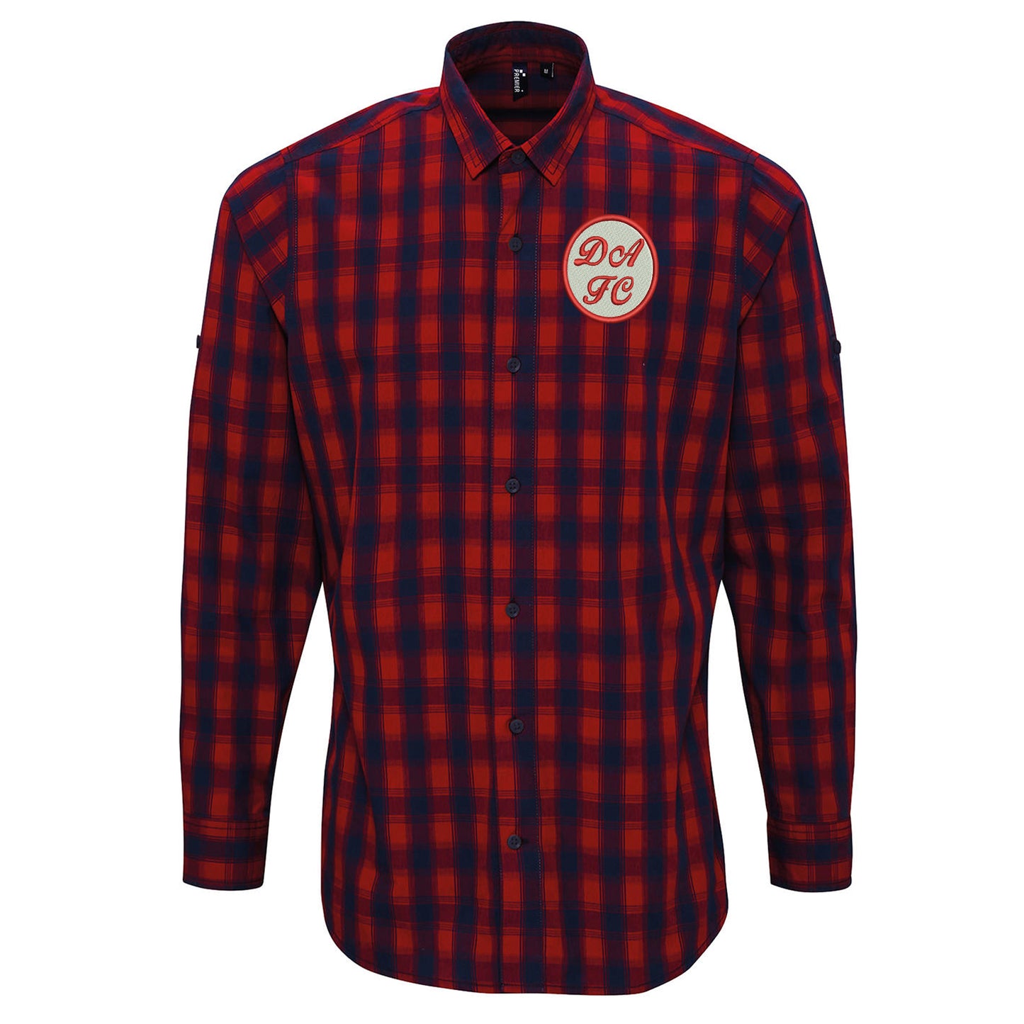 Retro Dunfermline 1971 Embroidered Long Sleeve Mulligan Check Shirt