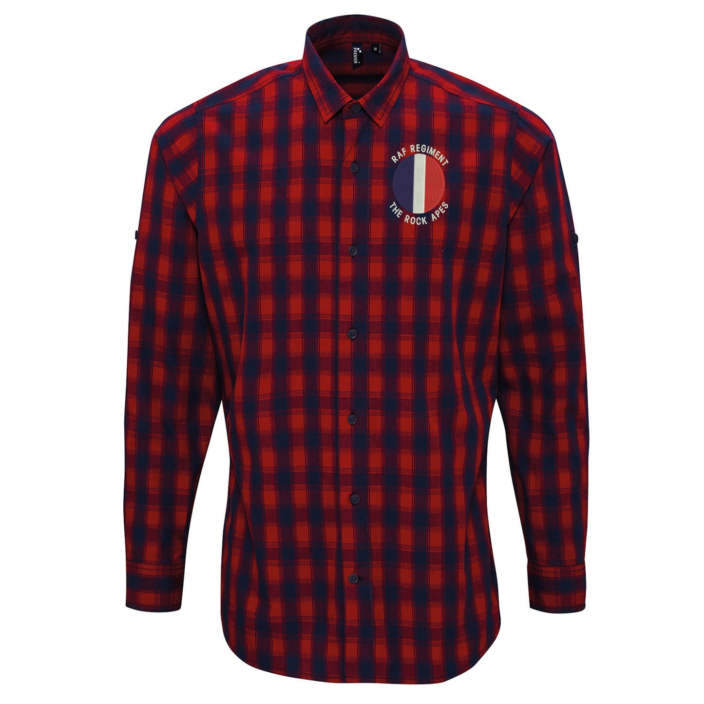 RAF Regiment The Rock Apes TRF Embroidered Long Sleeve Mulligan Check Shirt