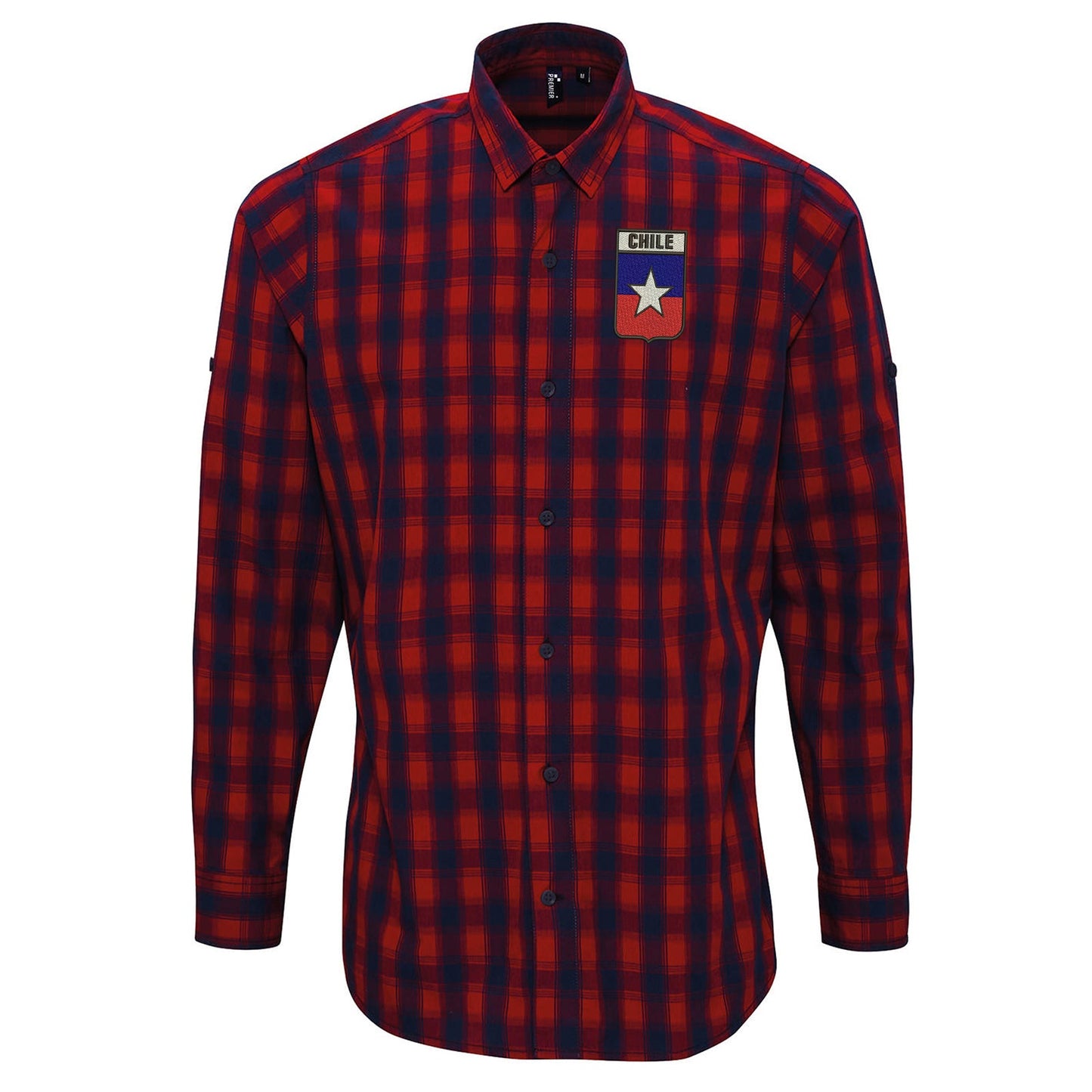 Retro Chile Rugby 1953 Embroidered Long Sleeve Mulligan Check Shirt