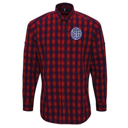 Retro Halifax 1970s Embroidered Long Sleeve Mulligan Check Shirt