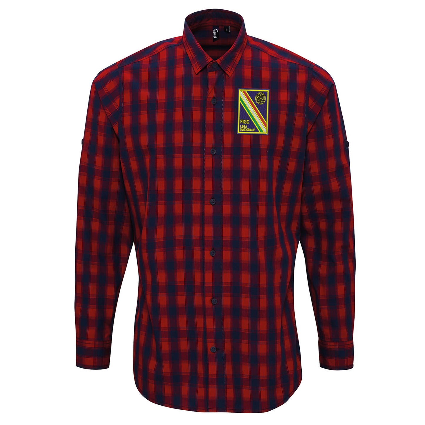 Retro Italian League National Team 1961 Embroidered Long Sleeve Mulligan Check Shirt
