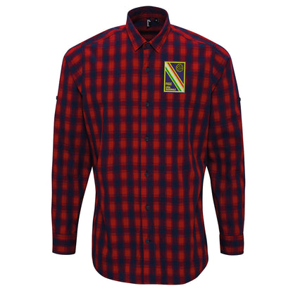 Retro Italian League National Team 1961 Embroidered Long Sleeve Mulligan Check Shirt