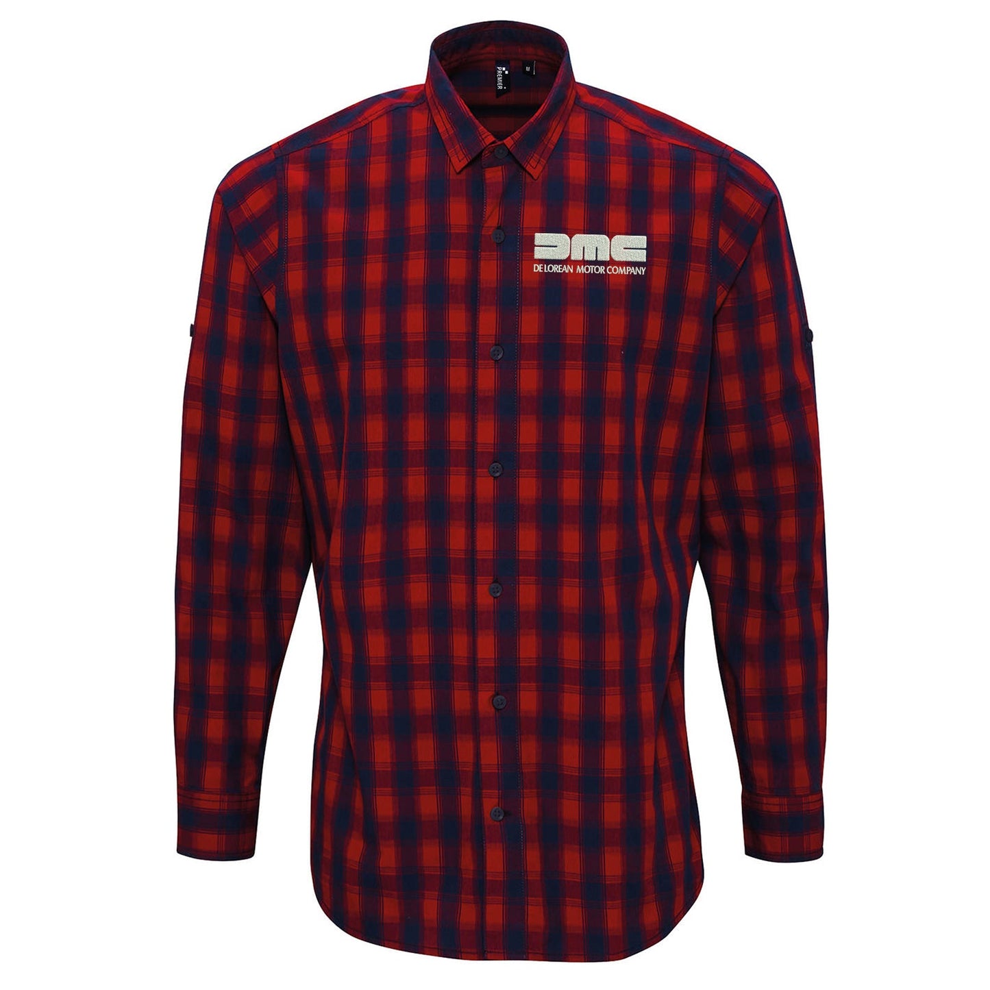 DeLorean Motor Company Embroidered Long Sleeve Mulligan Check Shirt