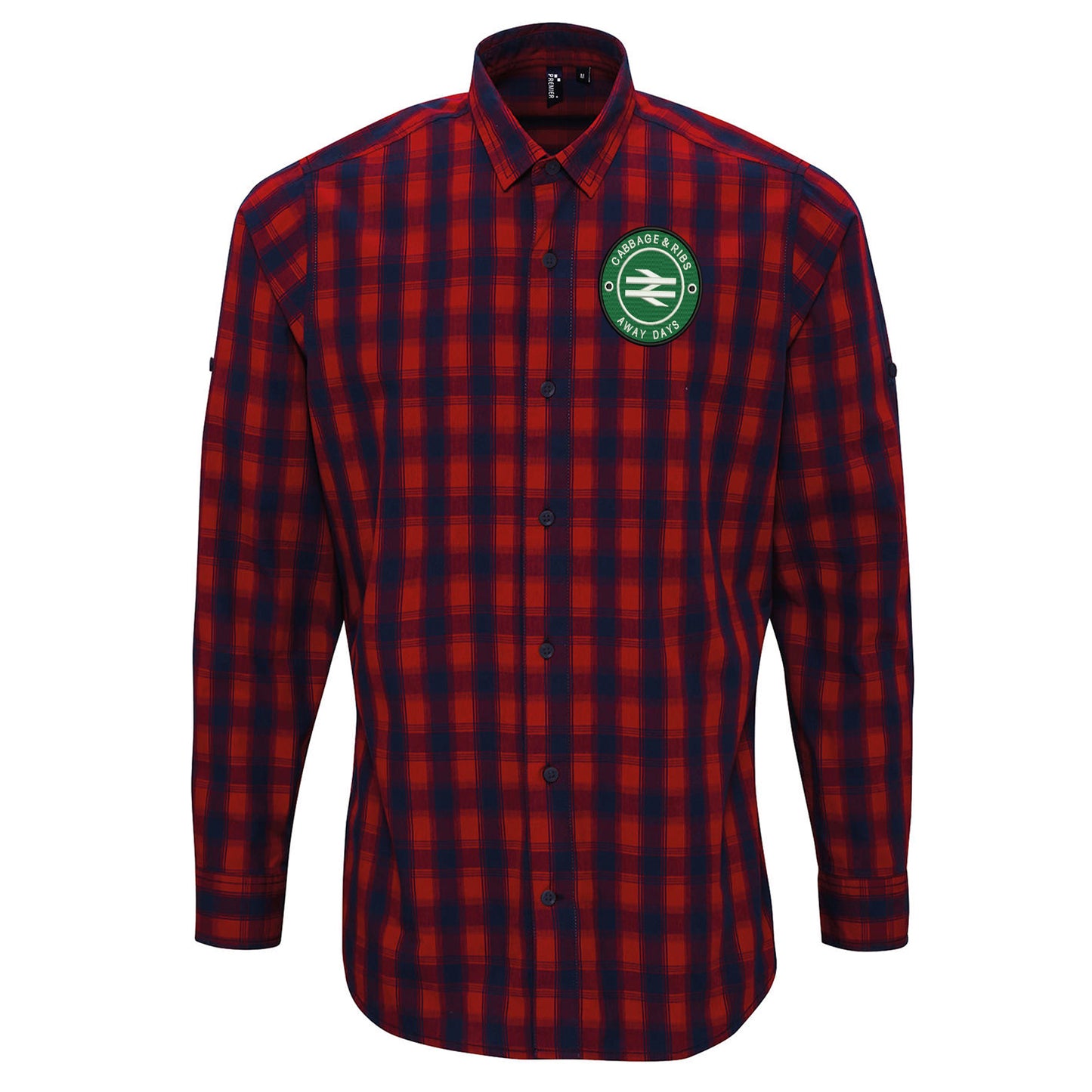 Cabbage & Ribs Away Days Embroidered Long Sleeve Mulligan Check Shirt