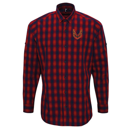 Pontiac Firebird Embroidered Long Sleeve Mulligan Check Shirt