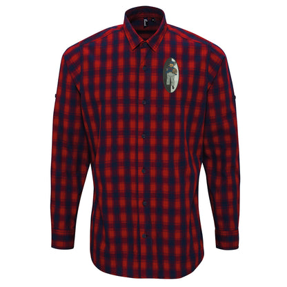 Retro 1933 Grimsby Embroidered Long Sleeve Mulligan Check Shirt