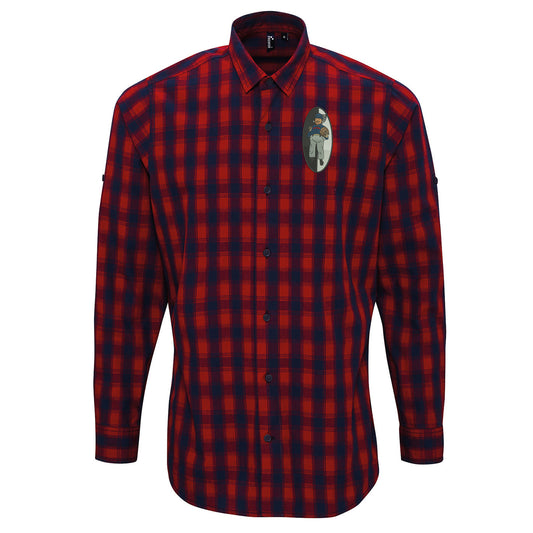 Retro 1933 Grimsby Embroidered Long Sleeve Mulligan Check Shirt