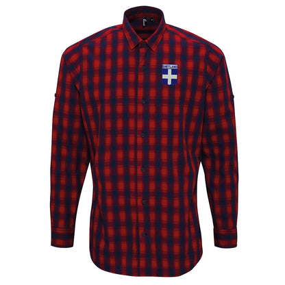 Shetland Flag of Scotland Shield Check Shirt