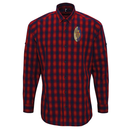 Retro West Brom 1933 Embroidered Long Sleeve Mulligan Check Shirt