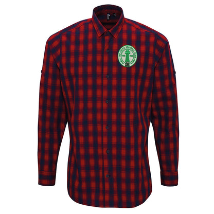 Retro Celtic Centenary Embroidered Long Sleeve Mulligan Check Shirt