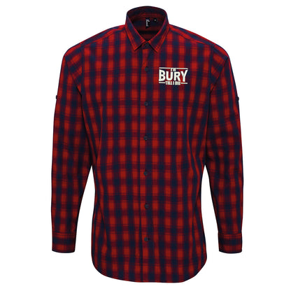 I'm Bury Till I Die Embroidered Long Sleeve Mulligan Check Shirt