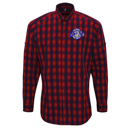 The Rhinos Keep The Faith Embroidered Long Sleeve Mulligan Check Shirt