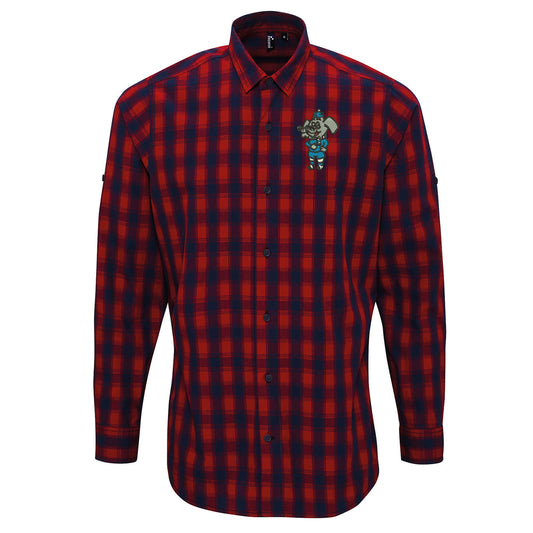 Retro Coventry 1974 Embroidered Long Sleeve Mulligan Check Shirt
