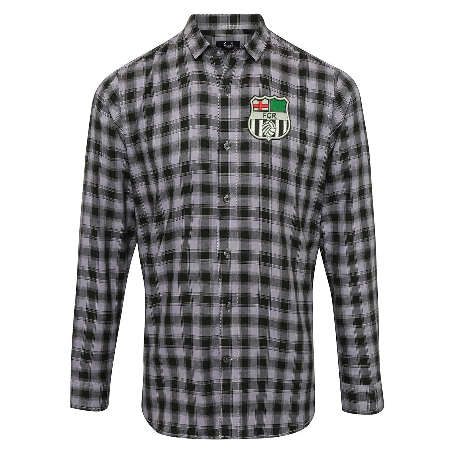 Retro Forest Green 1975 Embroidered Long Sleeve Mulligan Check Shirt