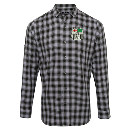 Retro Forest Green 1975 Embroidered Long Sleeve Mulligan Check Shirt